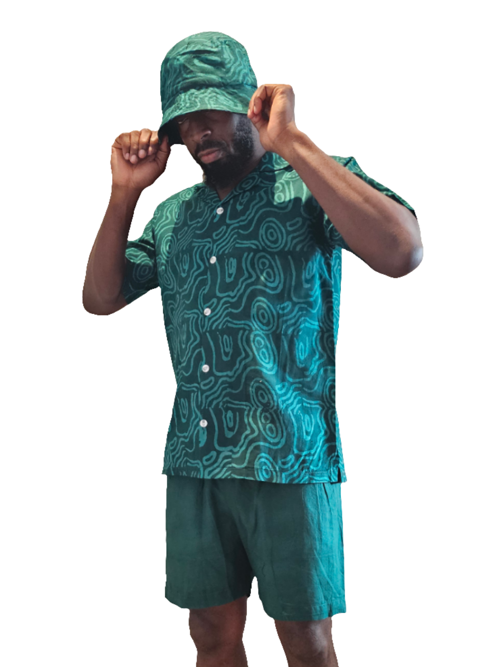 Green Batik Bucket Hat